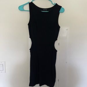 Topshop black bodycon dress with cut outs